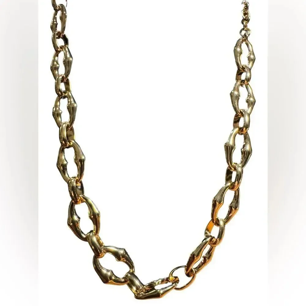 NWT Alfani Gold-Tone Sculptural Link Collar Necklace 17 + 2 Extender